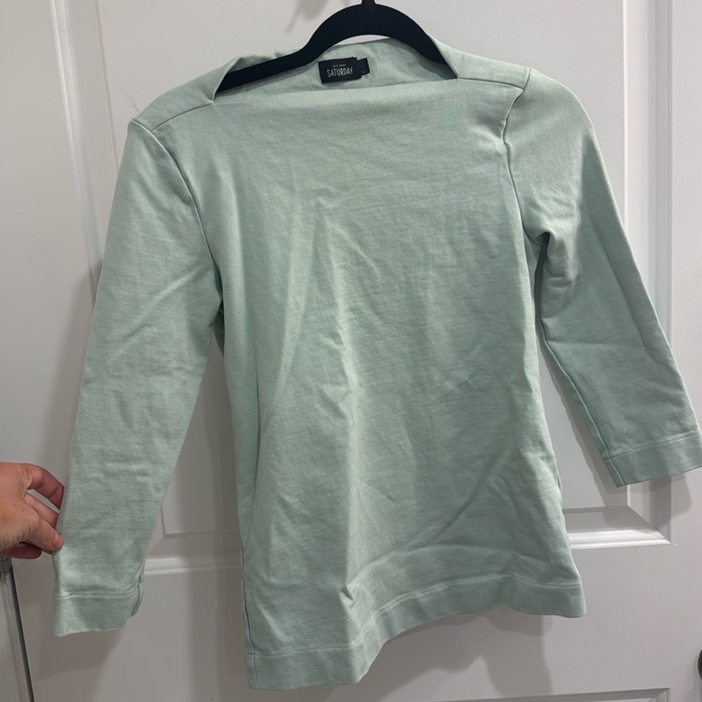 EUC Kate Spade Saturday thick shirt/ sweater Women Small Seafoam Green Neutral